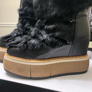 Brand New Paloma Barcelo fur trim platform boots